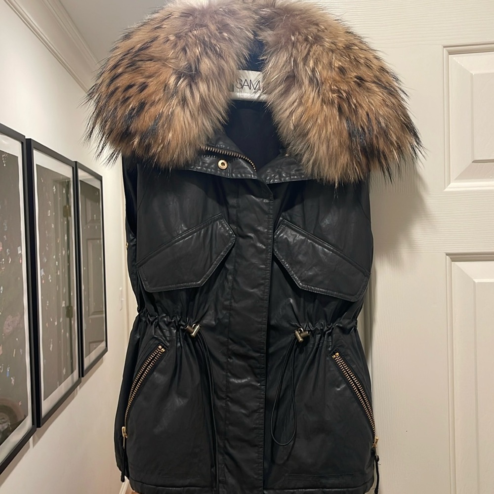 SAM NY fur vest with detachable fur
